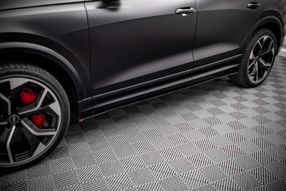 Seitenschweller Ansatz (Paar) passend für Audi RSQ8 Mk1 schwarz Hochglanz