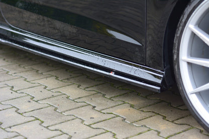 Seitenschweller Ansatz (Paar) passend für Audi S3/A3 S-Line Hatchback 8V/8V FL schwarz Hochglanz