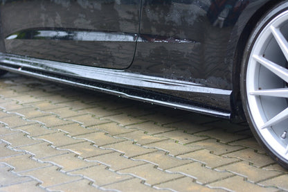 Seitenschweller Ansatz (Paar) passend für Audi S3/A3 S-Line Hatchback 8V/8V FL schwarz Hochglanz