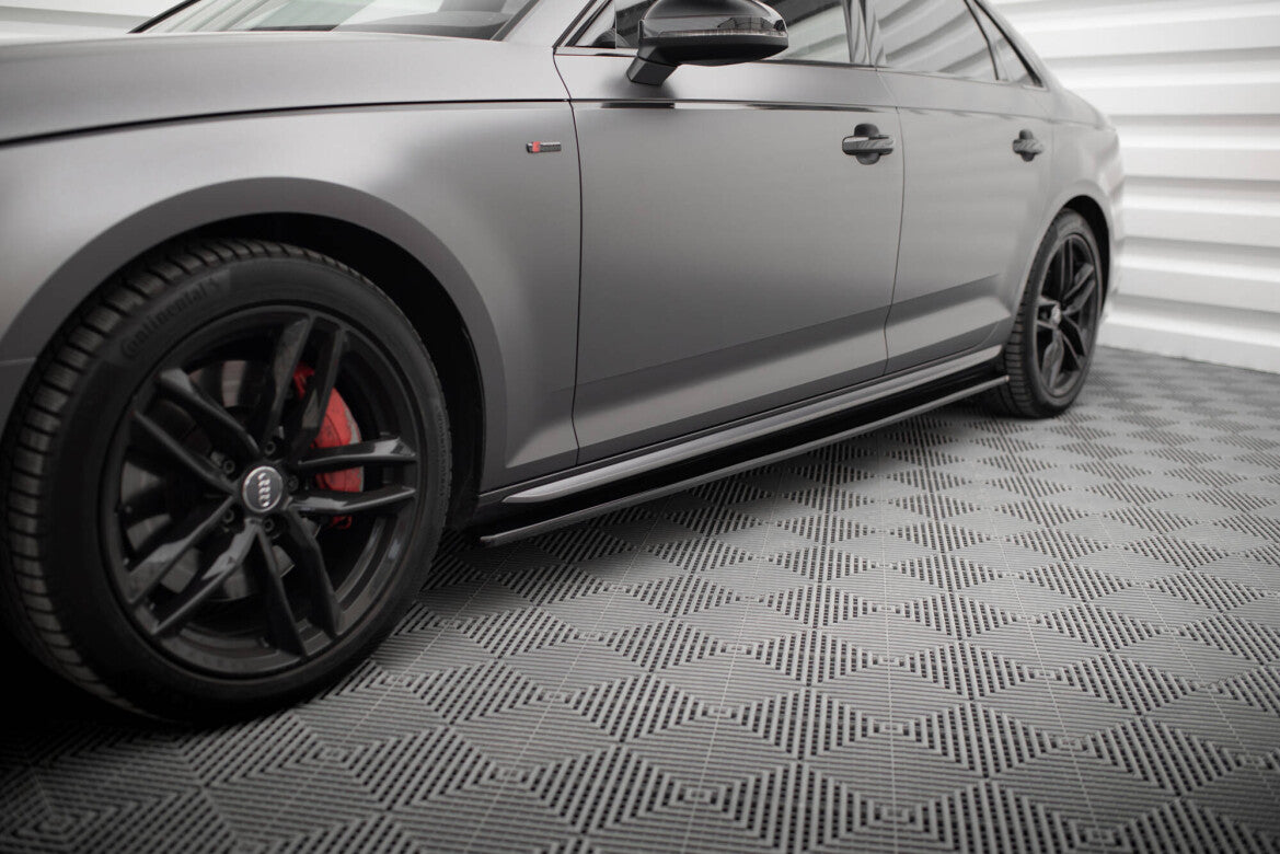 Seitenschweller Ansatz (Paar) passend für Audi S4 / A4 S-Line / A4 Competiton B9 schwarz Hochglanz