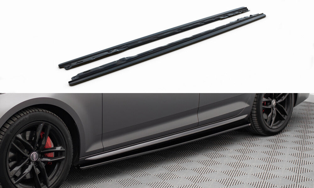 Seitenschweller Ansatz (Paar) passend für Audi S4 / A4 S-Line / A4 Competiton B9 schwarz Hochglanz