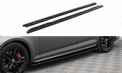 Seitenschweller Ansatz (Paar) passend für Audi S4 / A4 S-Line / A4 Competiton B9 schwarz Hochglanz