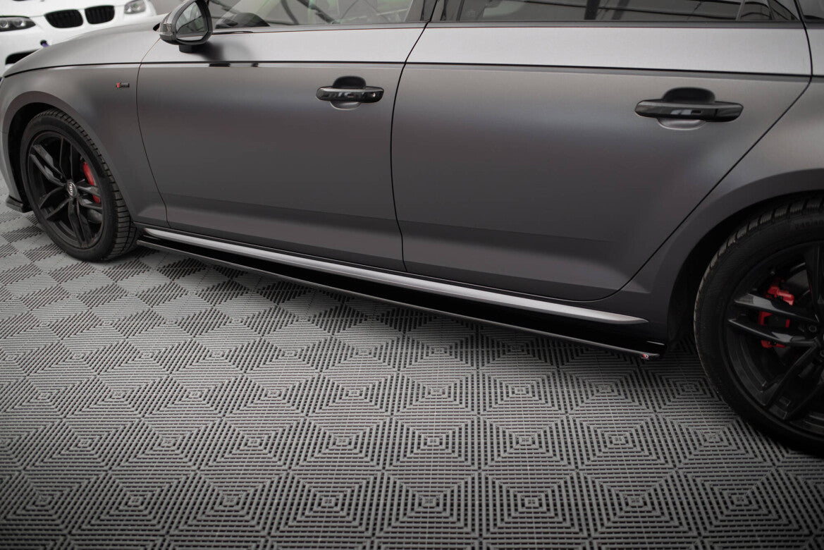 Seitenschweller Ansatz (Paar) passend für Audi S4 / A4 S-Line / A4 Competiton B9 schwarz Hochglanz