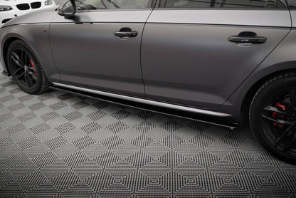 Seitenschweller Ansatz (Paar) passend für Audi S4 / A4 S-Line / A4 Competiton B9 schwarz Hochglanz
