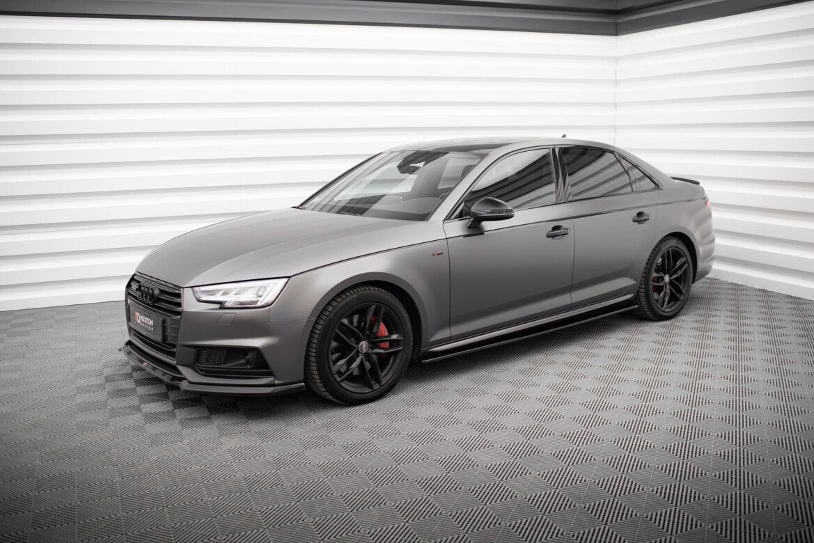 Seitenschweller Ansatz (Paar) passend für Audi S4 / A4 S-Line / A4 Competiton B9 schwarz Hochglanz