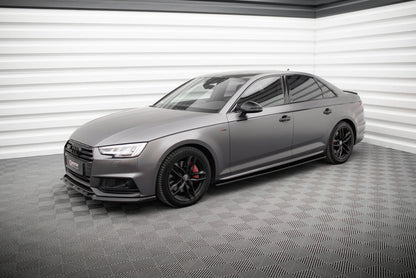 Seitenschweller Ansatz (Paar) passend für Audi S4 / A4 S-Line / A4 Competiton B9 schwarz Hochglanz