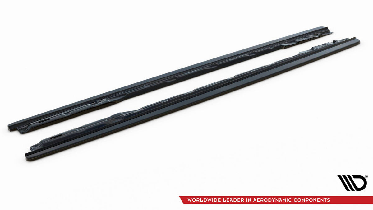 Seitenschweller Ansatz (Paar) passend für Audi S4 / A4 S-Line / A4 Competiton B9 schwarz Hochglanz