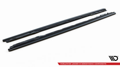Seitenschweller Ansatz (Paar) passend für Audi S4 / A4 S-Line / A4 Competiton B9 schwarz Hochglanz