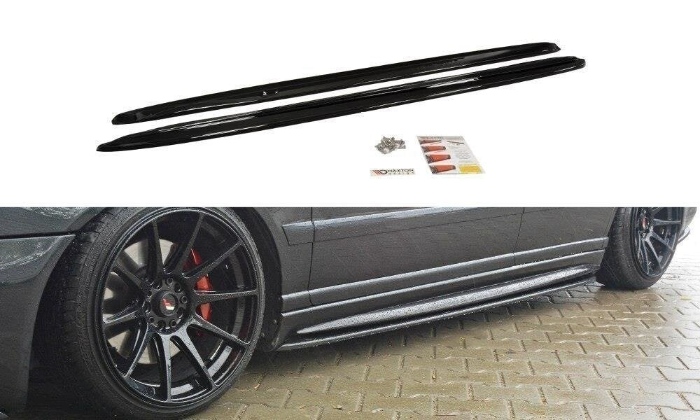 Seitenschweller Ansatz (Paar) passend für Audi S4 B5 schwarz Hochglanz