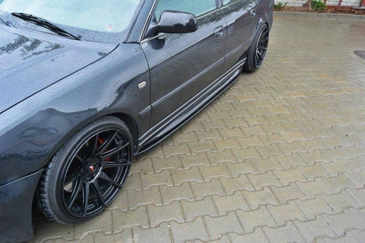Seitenschweller Ansatz (Paar) passend für Audi S4 B5 schwarz Hochglanz