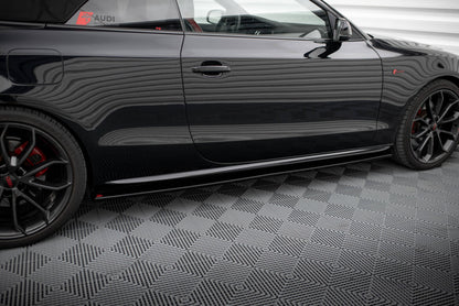 Seitenschweller Ansatz (Paar) passend für Audi S5 / A5 / A5 S-Line 8T / 8T FL schwarz Hochglanz
