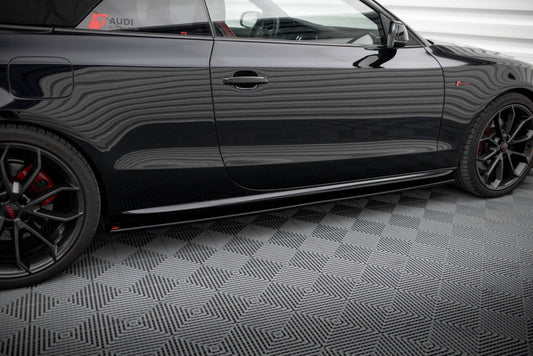 Seitenschweller Ansatz (Paar) passend für Audi S5 / A5 / A5 S-Line 8T / 8T FL schwarz Hochglanz