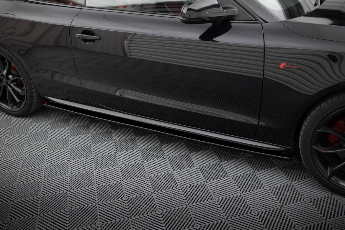 Seitenschweller Ansatz (Paar) passend für Audi S5 / A5 / A5 S-Line 8T / 8T FL schwarz Hochglanz