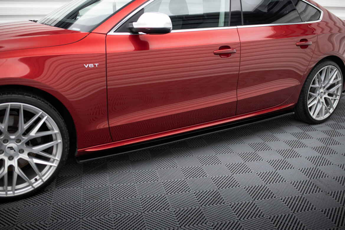 Seitenschweller Ansatz (Paar) passend für Audi S5 / A5 / A5 S-Line Sportback 8T / 8T FL schwarz Hochglanz