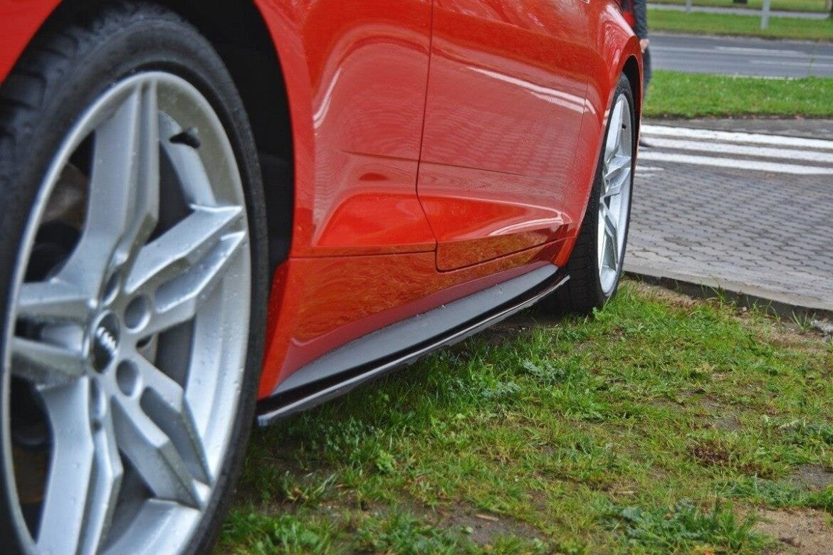 Seitenschweller Ansatz (Paar) passend für Audi S5 / A5 S-Line F5 Coupe schwarz Hochglanz
