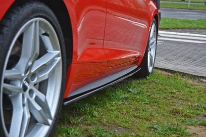 Seitenschweller Ansatz (Paar) passend für Audi S5 / A5 S-Line F5 Coupe schwarz Hochglanz