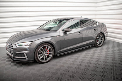 Seitenschweller Ansatz (Paar) passend für Audi S5 / A5 S-Line F5 Sportback schwarz Hochglanz