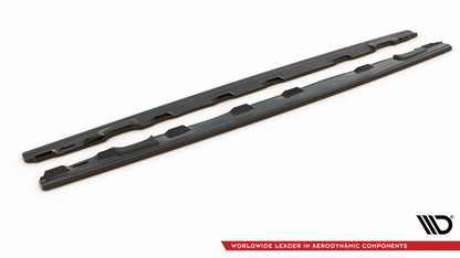 Seitenschweller Ansatz (Paar) passend für Audi S5 / A5 S-Line F5 Sportback schwarz Hochglanz