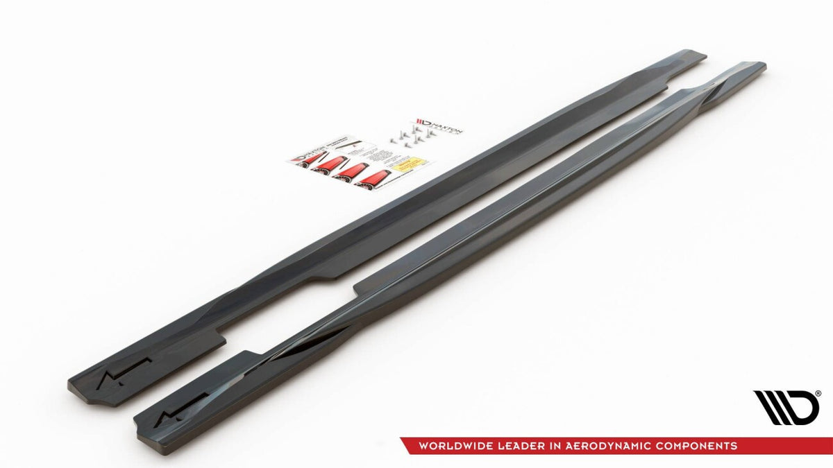 Seitenschweller Ansatz (Paar) passend für Audi S5 / A5 S-Line Sportback F5 FL schwarz Hochglanz