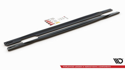 Seitenschweller Ansatz (Paar) passend für Audi S5 / A5 S-Line Sportback F5 FL schwarz Hochglanz