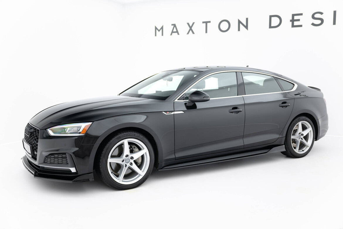 Seitenschweller Ansatz (Paar) passend für Audi S5 / A5 S-Line Sportback F5 schwarz Hochglanz