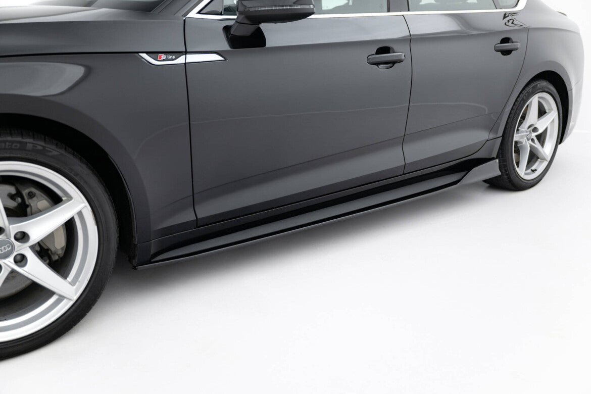 Seitenschweller Ansatz (Paar) passend für Audi S5 / A5 S-Line Sportback F5 schwarz Hochglanz