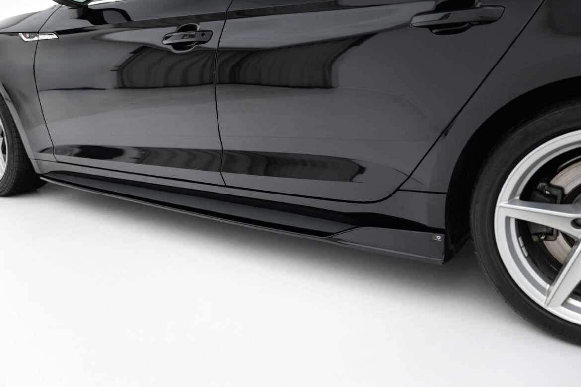 Seitenschweller Ansatz (Paar) passend für Audi S5 / A5 S-Line Sportback F5 schwarz Hochglanz