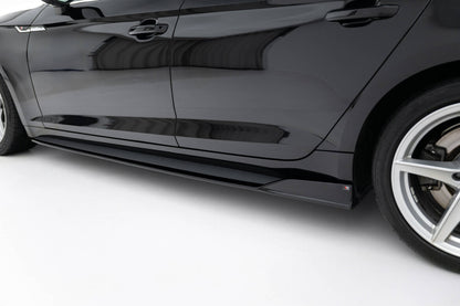 Seitenschweller Ansatz (Paar) passend für Audi S5 / A5 S-Line Sportback F5 schwarz Hochglanz