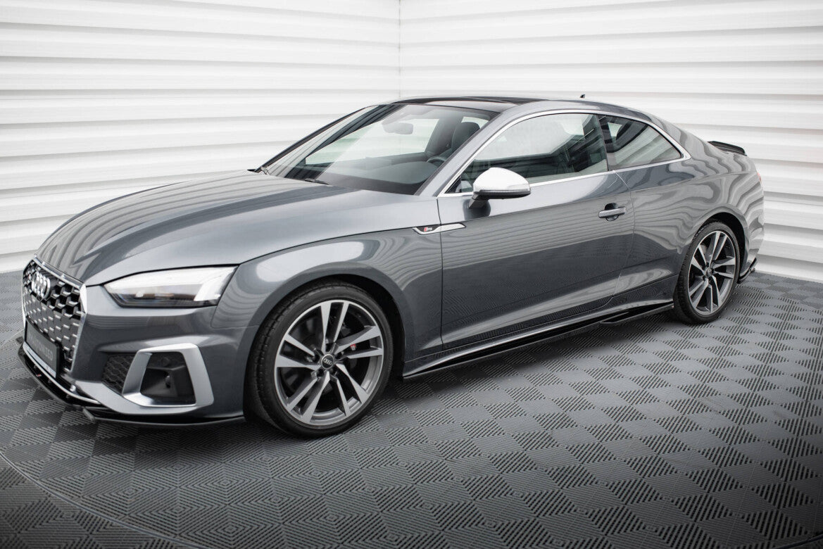 Seitenschweller Ansatz (Paar) passend für Audi S5 Coupe / A5 S-Line Coupe F5 FL schwarz Hochglanz