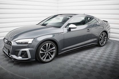 Seitenschweller Ansatz (Paar) passend für Audi S5 Coupe / A5 S-Line Coupe F5 FL schwarz Hochglanz