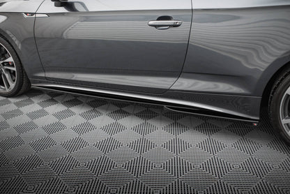 Seitenschweller Ansatz (Paar) passend für Audi S5 Coupe / A5 S-Line Coupe F5 FL schwarz Hochglanz
