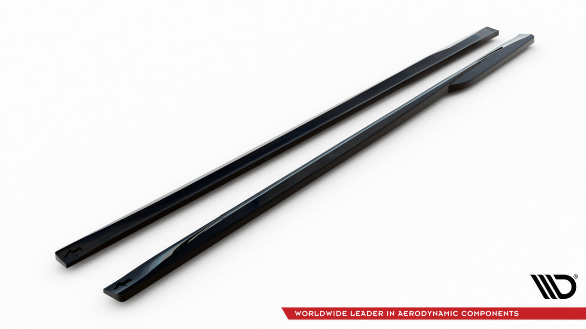 Seitenschweller Ansatz (Paar) passend für Audi S5 Coupe / A5 S-Line Coupe F5 FL schwarz Hochglanz