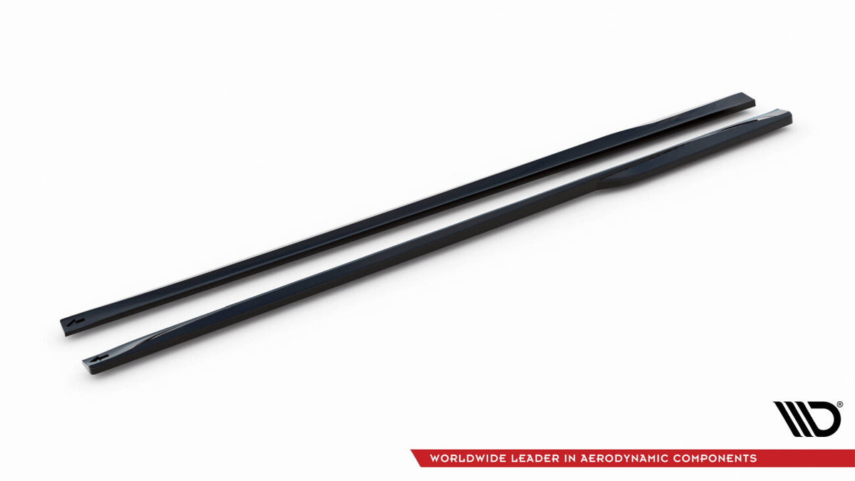 Seitenschweller Ansatz (Paar) passend für Audi S5 Coupe / A5 S-Line Coupe F5 FL schwarz Hochglanz