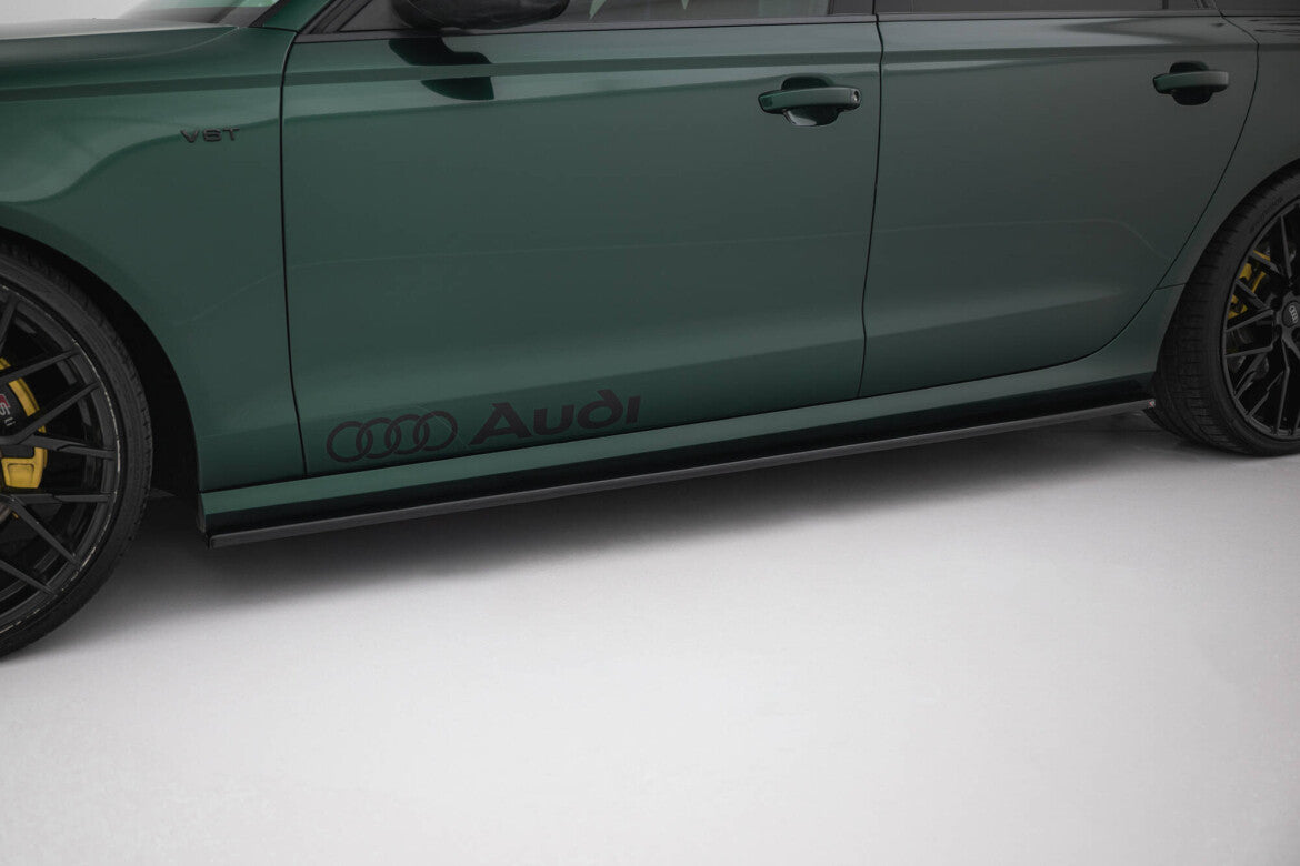 Seitenschweller Ansatz (Paar) passend für Audi S6 / A6 S-Line C7 schwarz Hochglanz