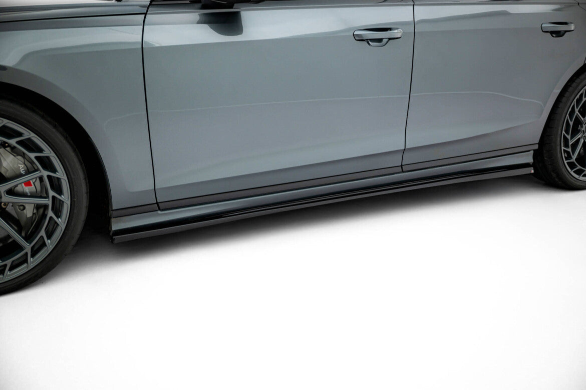 Seitenschweller Ansatz (Paar) passend für Audi S8 / A8 S-Line D5 FL schwarz Hochglanz