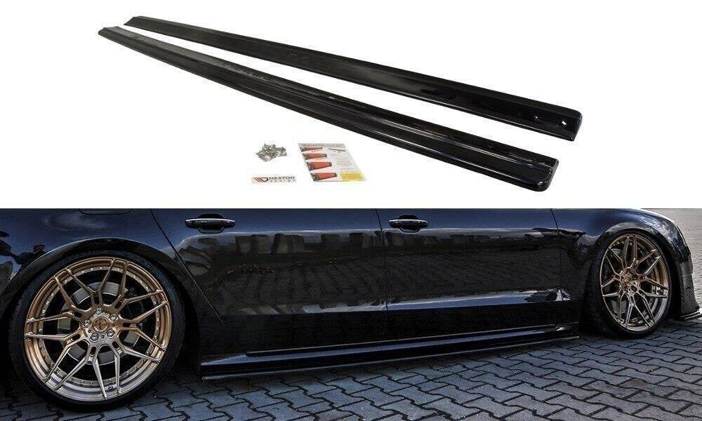 Seitenschweller Ansatz (Paar) passend für Audi S8 D4 FL schwarz Hochglanz