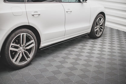 Seitenschweller Ansatz (Paar) passend für Audi SQ5 / Q5 S-Line Mk1 (8R) schwarz Hochglanz