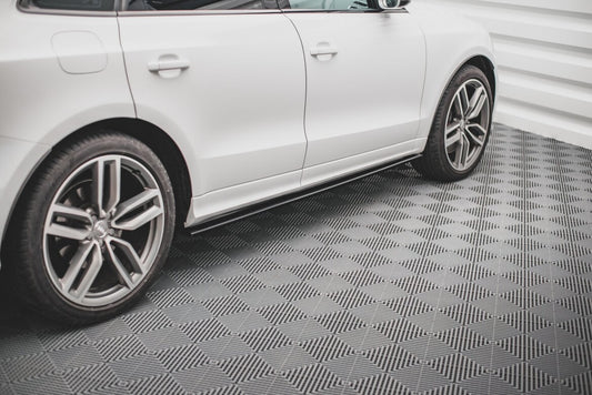 Seitenschweller Ansatz (Paar) passend für Audi SQ5 / Q5 S-Line Mk1 (8R) schwarz Hochglanz
