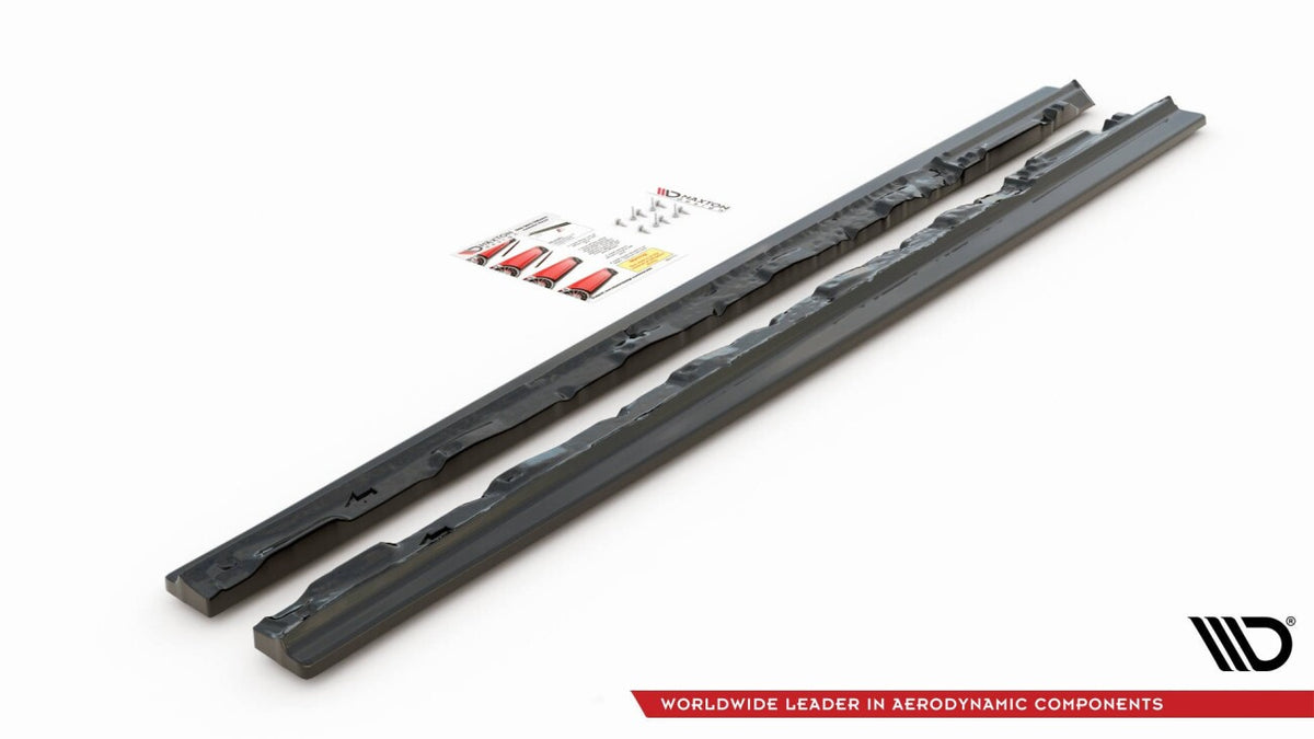 Seitenschweller Ansatz (Paar) passend für Audi SQ5 / Q5 S-Line Mk1 (8R) schwarz Hochglanz