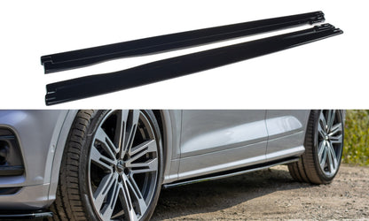 Seitenschweller Ansatz (Paar) passend für Audi SQ5/Q5 S-line Mk2 schwarz Hochglanz