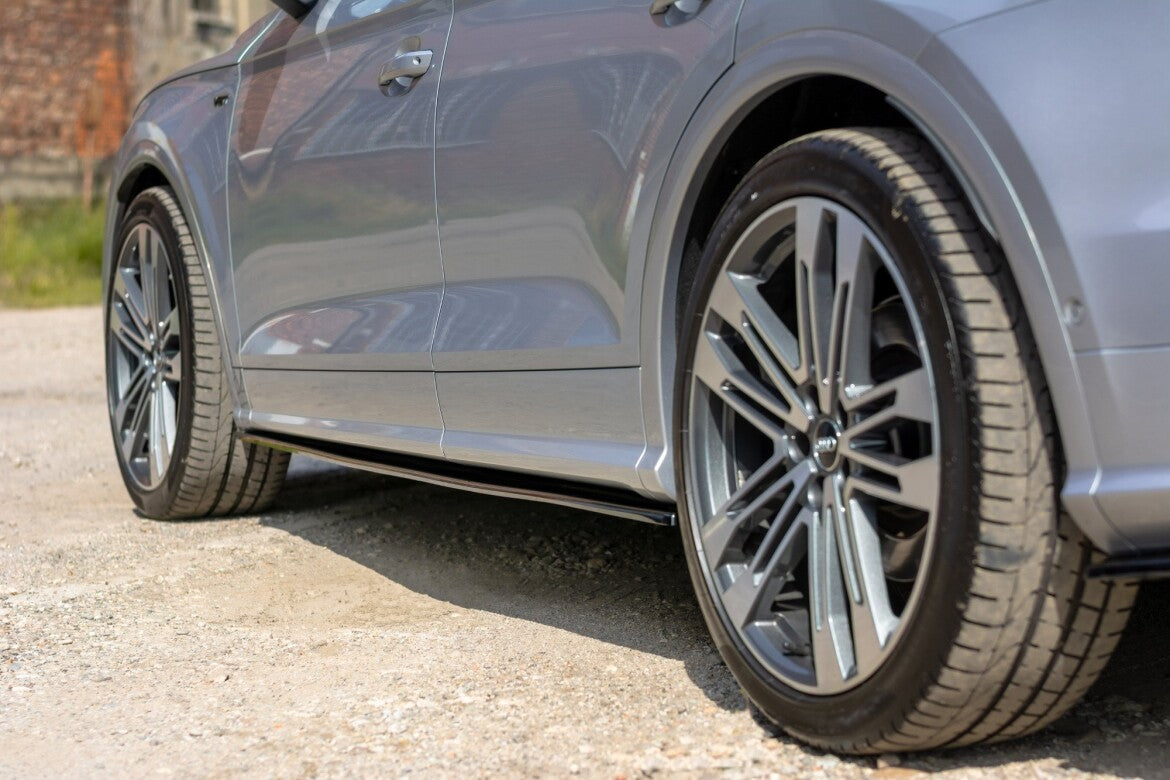 Seitenschweller Ansatz (Paar) passend für Audi SQ5/Q5 S-line Mk2 schwarz Hochglanz