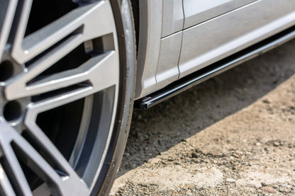 Seitenschweller Ansatz (Paar) passend für Audi SQ5/Q5 S-line Mk2 schwarz Hochglanz