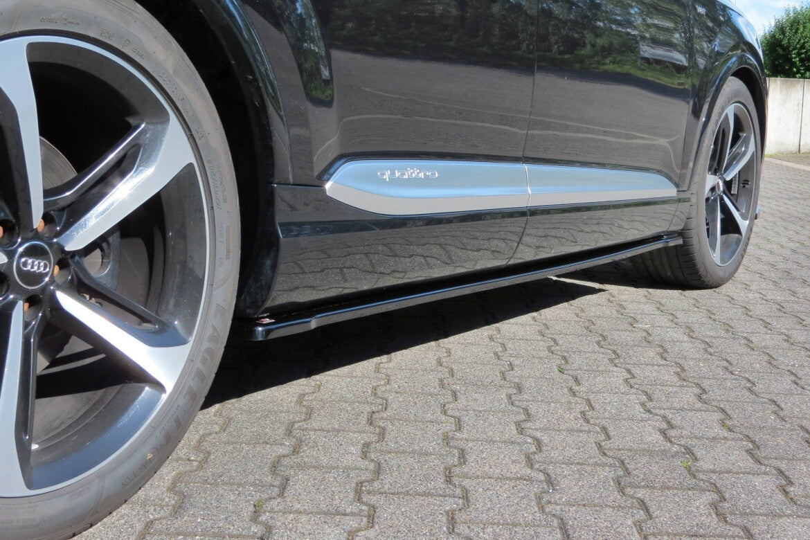 Seitenschweller Ansatz (Paar) passend für Audi SQ7 / Q7 S-Line Mk.2 schwarz Hochglanz