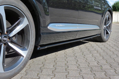 Seitenschweller Ansatz (Paar) passend für Audi SQ7 / Q7 S-Line Mk.2 schwarz Hochglanz