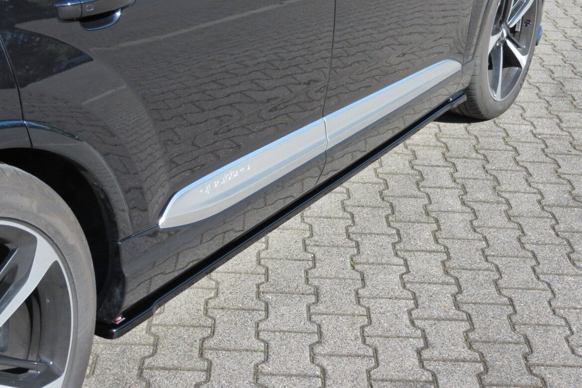 Seitenschweller Ansatz (Paar) passend für Audi SQ7 / Q7 S-Line Mk.2 schwarz Hochglanz