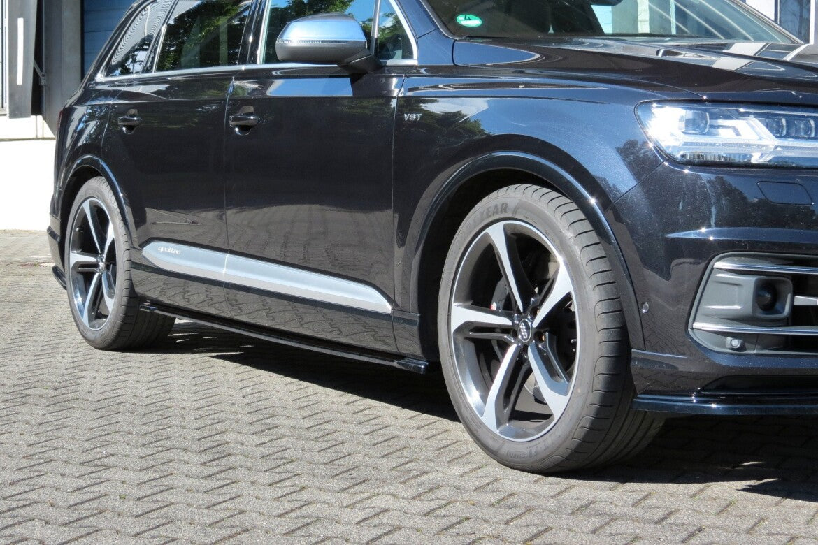 Seitenschweller Ansatz (Paar) passend für Audi SQ7 / Q7 S-Line Mk.2 schwarz Hochglanz