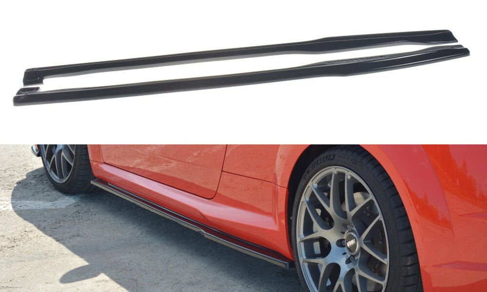 Seitenschweller Ansatz (Paar) passend für Audi TT RS 8S schwarz Hochglanz