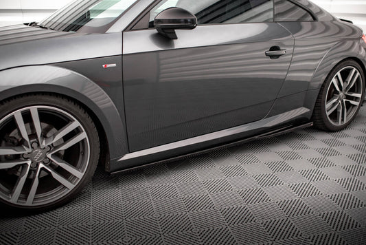 Seitenschweller Ansatz (Paar) passend für Audi TT S-Line 8S schwarz Hochglanz