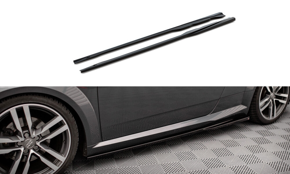 Seitenschweller Ansatz (Paar) passend für Audi TT S-Line 8S schwarz Hochglanz