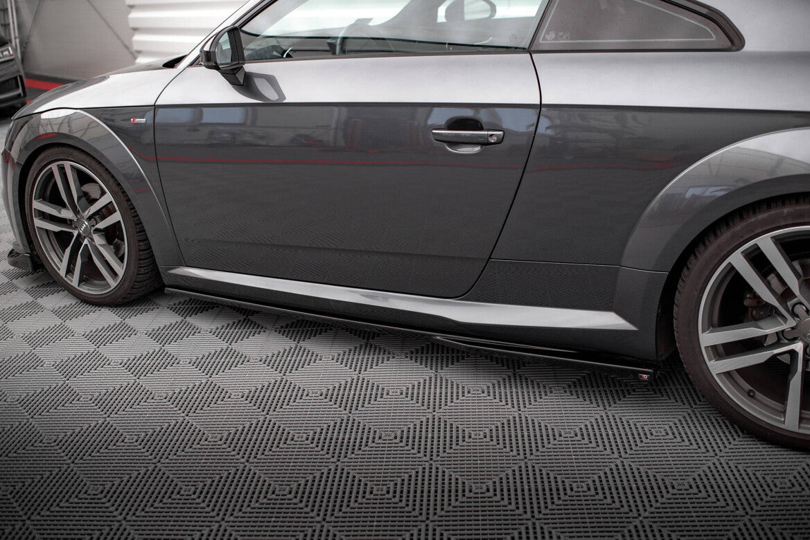 Seitenschweller Ansatz (Paar) passend für Audi TT S-Line 8S schwarz Hochglanz